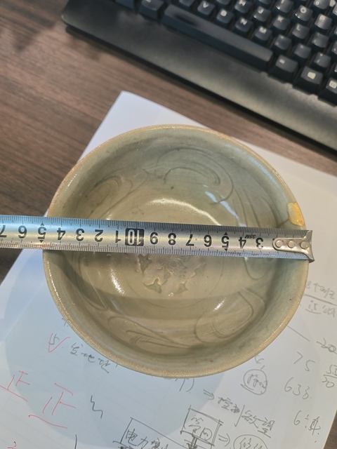 古玩陶瓷龍泉青瓷刻花碗真品鑒賞圖