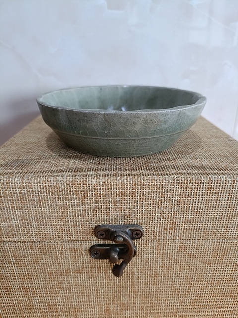 古玩陶瓷元代龍泉青瓷蔗段洗拍賣，當前價格5980元