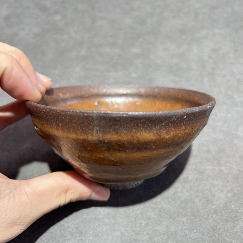 古玩陶瓷建窯柿紅釉束口盞真品鑒賞圖