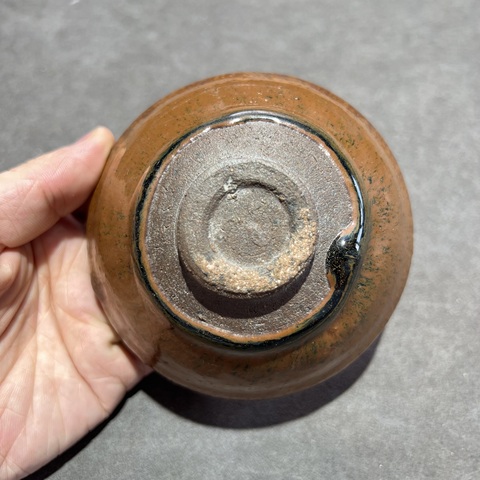古玩陶瓷建窯柿紅釉束口盞真品鑒賞圖