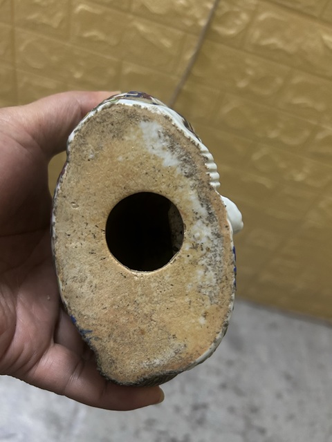 古玩陶瓷清末民初粉彩彌勒佛瓷塑真品鑒賞圖