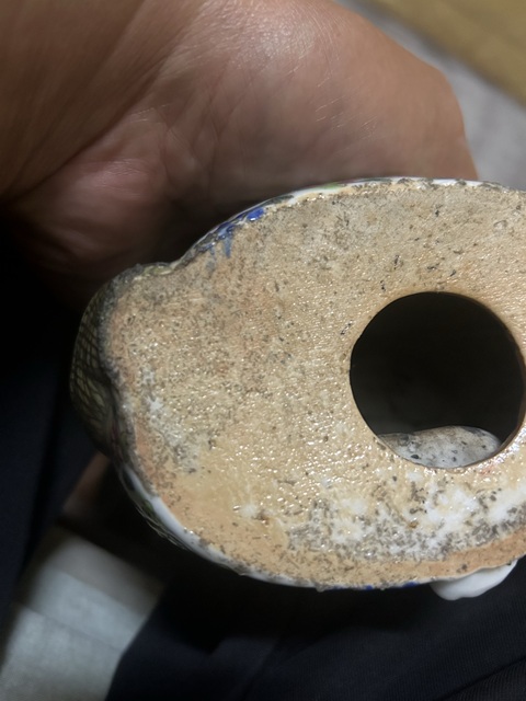 古玩陶瓷清末民初粉彩彌勒佛瓷塑真品鑒賞圖