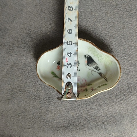 古玩陶瓷粉彩花鳥紋碟4個拍賣，當前價格150元
