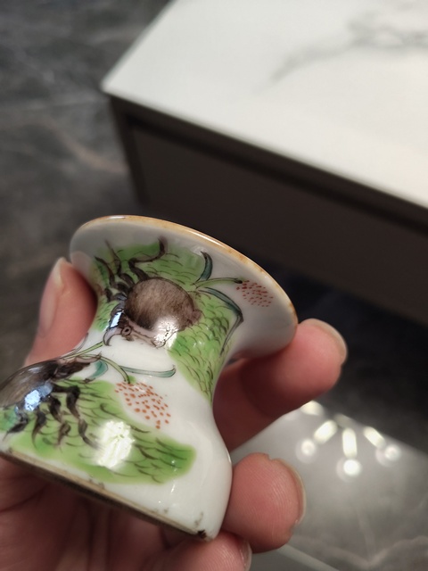 古玩陶瓷粉彩水盂真品鑒賞圖