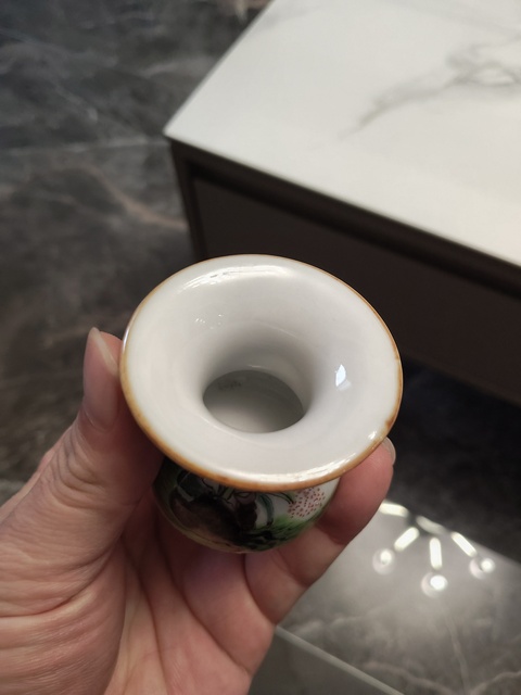 古玩陶瓷粉彩水盂真品鑒賞圖
