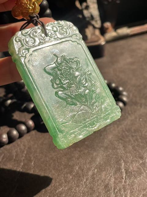 古玩雜項翡翠牌真品鑒賞圖