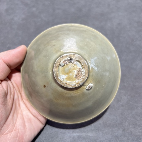 古玩陶瓷耀州窯青釉斗笠盞真品鑒賞圖