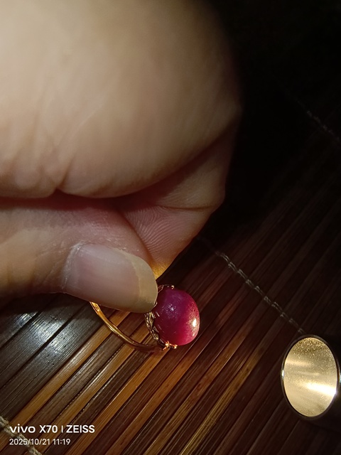 古玩玉器紅寶石戒指真品鑒賞圖