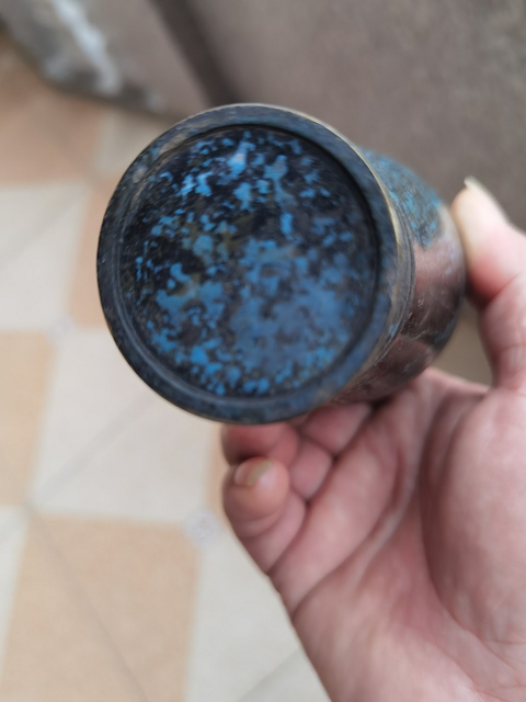 古玩銅器銅柳葉瓶真品鑒賞圖