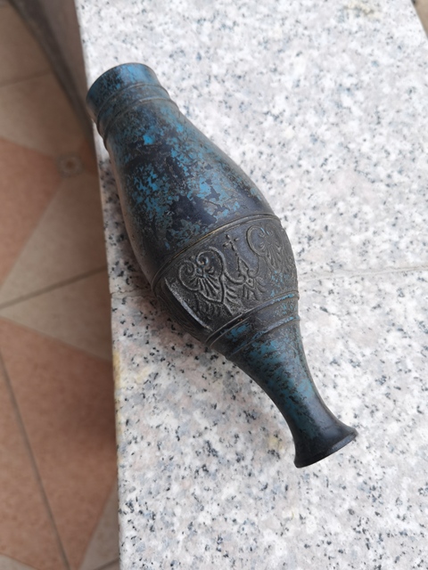 古玩銅器銅柳葉瓶真品鑒賞圖