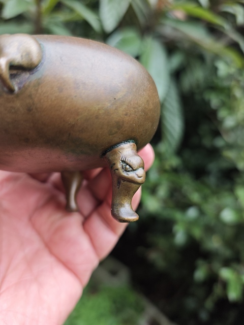 古玩銅器獸足小熏爐銅爐 宣德爐真品鑒賞圖