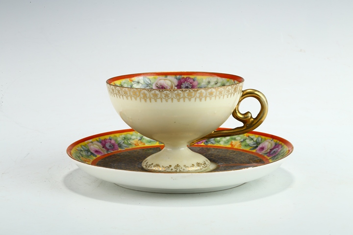 古玩陶瓷民國·廣彩西洋人物紋杯碟一套真品鑒賞圖