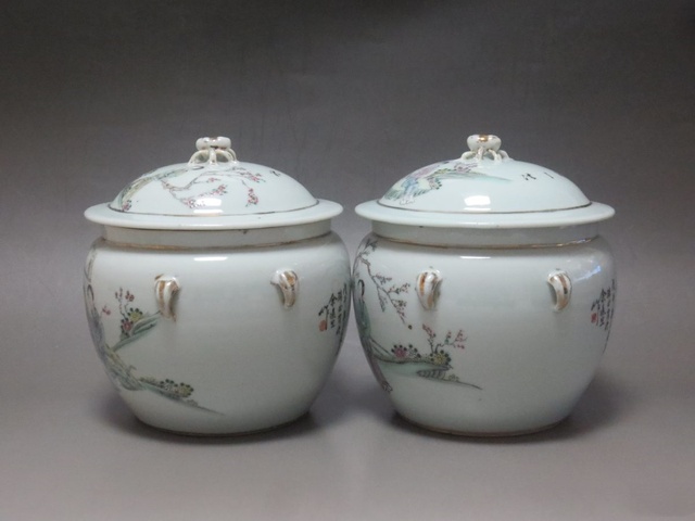 古玩陶瓷粉彩人物故事粥罐真品鑒賞圖