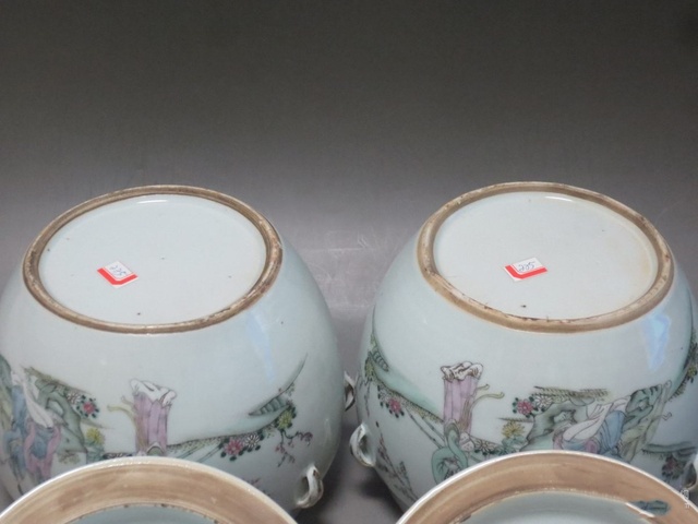 古玩陶瓷粉彩人物故事粥罐真品鑒賞圖