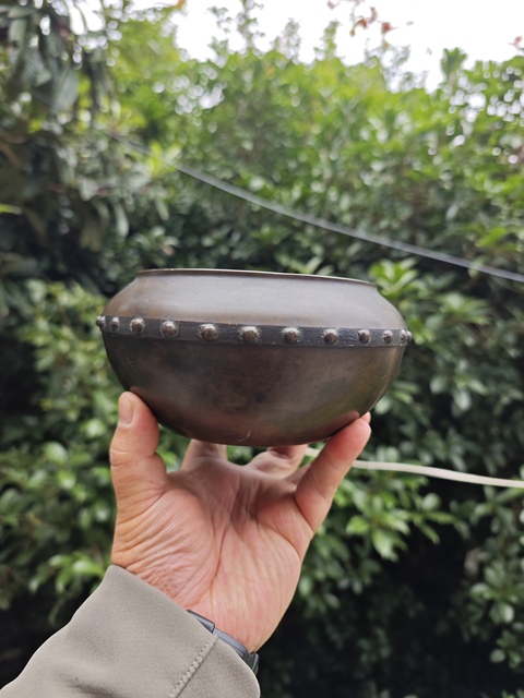 古玩銅器乳釘紋砵式爐 銅爐 宣德爐真品鑒賞圖