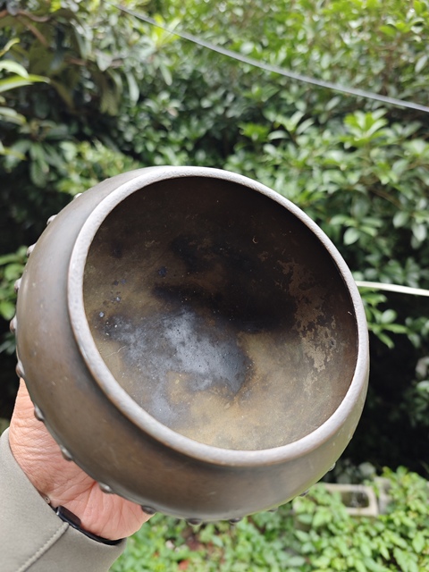 古玩銅器乳釘紋砵式爐 銅爐 宣德爐真品鑒賞圖