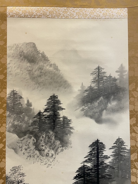 古玩字畫清晚期 水墨山水風(fēng)景畫一幅真品鑒賞圖