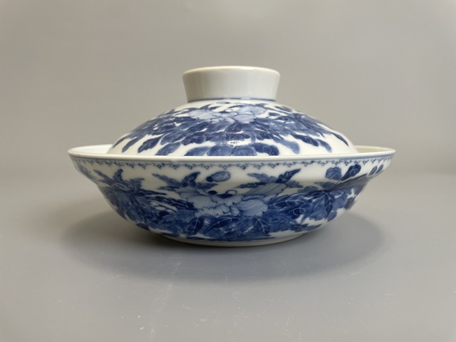 古玩陶瓷清光緒 青花花卉紋蓋碗（官）真品鑒賞圖