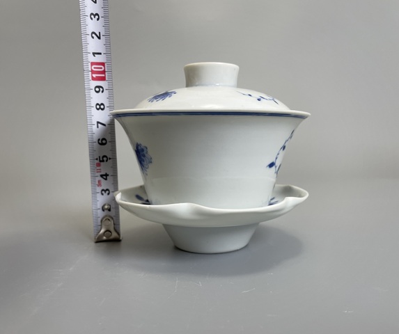 古玩陶瓷清光緒 青花花卉紋天地人三才蓋碗(官)拍賣,當前價格13000元
