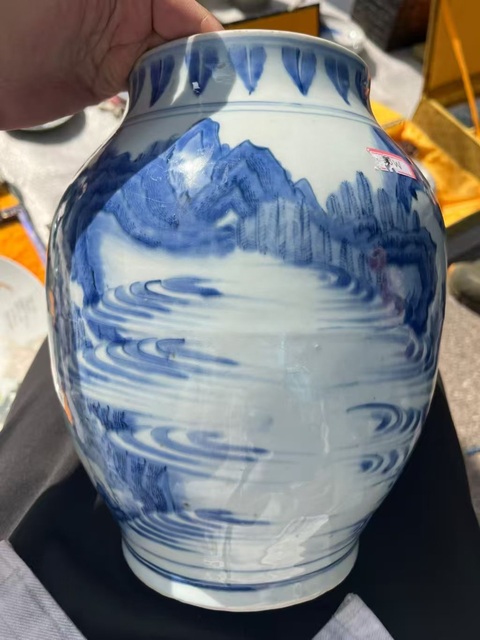 古玩陶瓷青花人物故事紋罐真品鑒賞圖