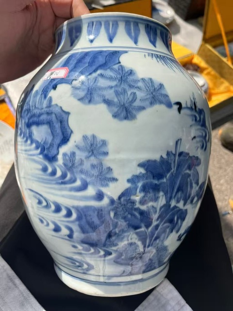 古玩陶瓷青花人物故事紋罐真品鑒賞圖