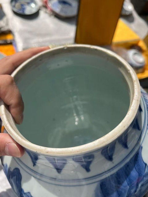 古玩陶瓷青花人物故事紋罐真品鑒賞圖