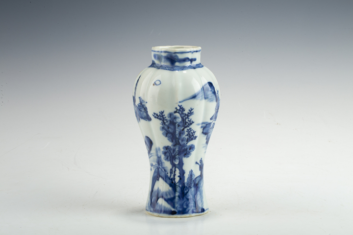 古玩陶瓷清康熙·青花山水人物紋瓶真品鑒賞圖