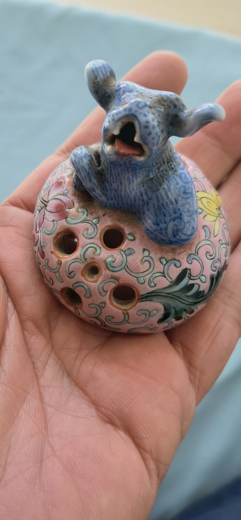 古玩陶瓷民國解放初粉彩侍女人物香薰爐真品鑒賞圖