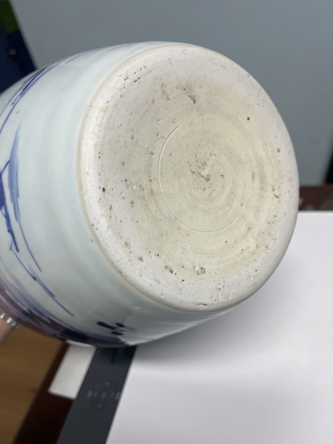 古玩陶瓷青花山水紋罐真品鑒賞圖