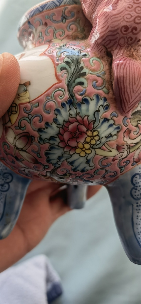 古玩陶瓷民國解放初粉彩侍女人物香薰爐真品鑒賞圖