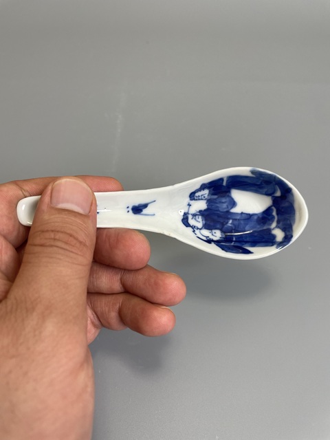 古玩陶瓷清道光 精品青花福祿壽三星勺子拍賣,當前價格350元