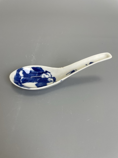 古玩陶瓷清道光 精品青花福祿壽三星勺子拍賣,當前價格350元