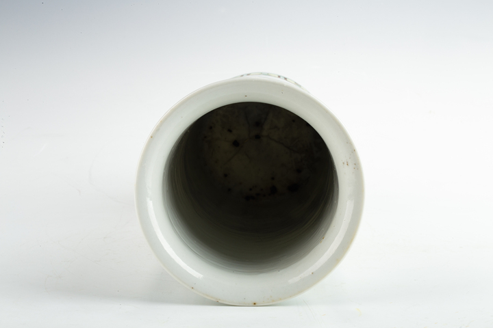 古玩陶瓷清晚·五彩人物故事紋花觚真品鑒賞圖