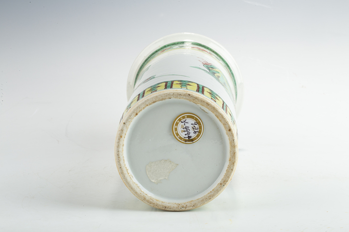 古玩陶瓷清晚·五彩人物故事紋花觚真品鑒賞圖