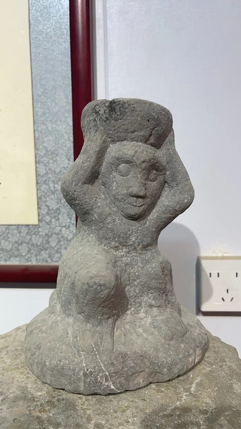 古玩雜項猴子頂燈真品鑒賞圖