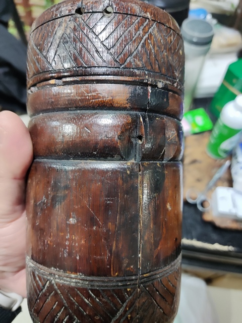 古玩雜項竹雕茶葉罐真品鑒賞圖