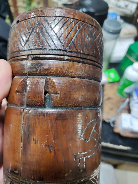 古玩雜項竹雕茶葉罐真品鑒賞圖