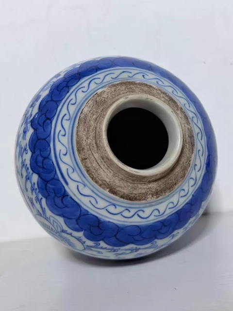 古玩陶瓷青花喜字罐真品鑒賞圖