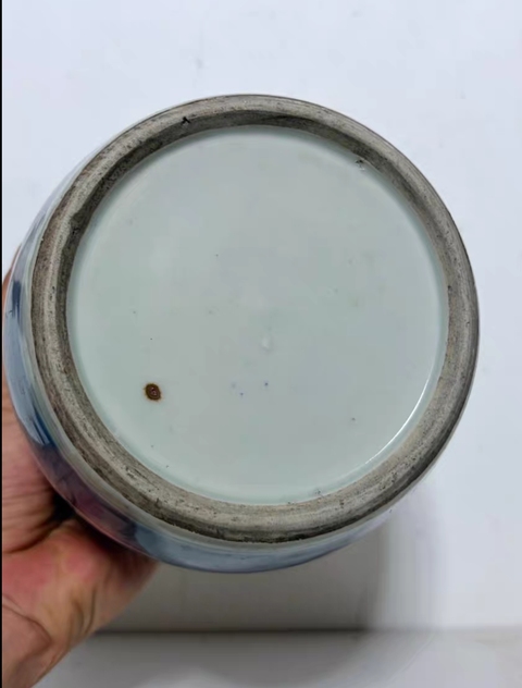 古玩陶瓷青花喜字罐真品鑒賞圖