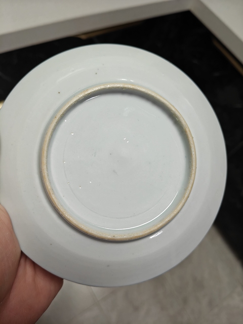 古玩陶瓷青花山水紋杯碟一套真品鑒賞圖