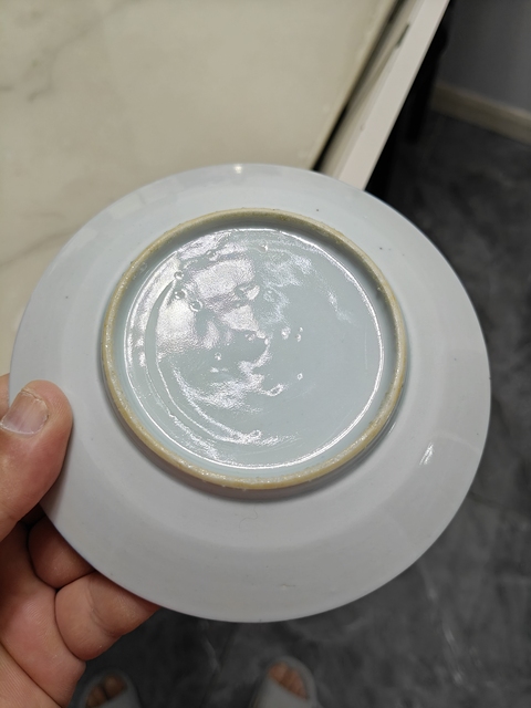 古玩陶瓷青花山水紋杯碟一套真品鑒賞圖