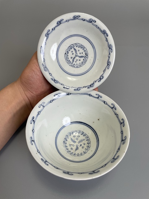 古玩陶瓷清早期 富貴長春款 青花云龍紋斗笠蓋碗拍賣,當前價格500元