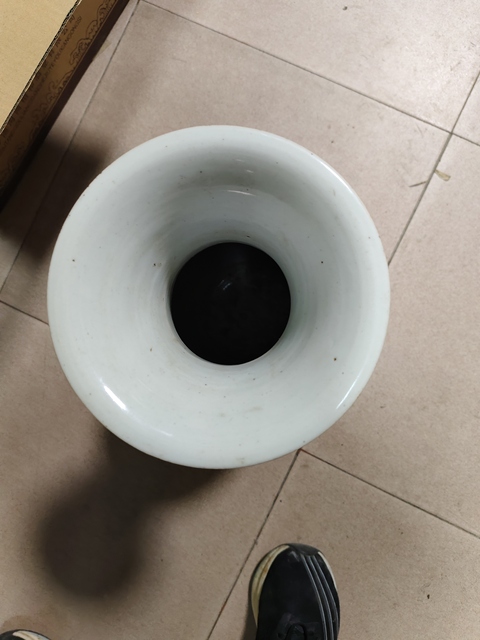 古玩陶瓷仕女粉彩雙松葉耳撇口瓶真品鑒賞圖