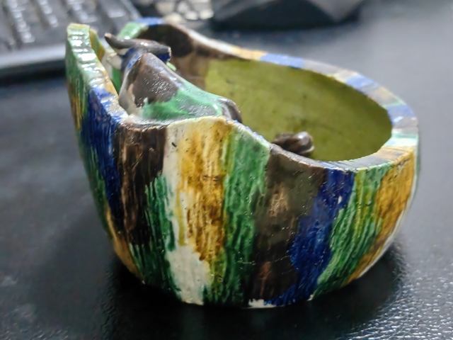 古玩雜項低溫窯陶泥三彩釉工藝造型瓷器真品鑒賞圖