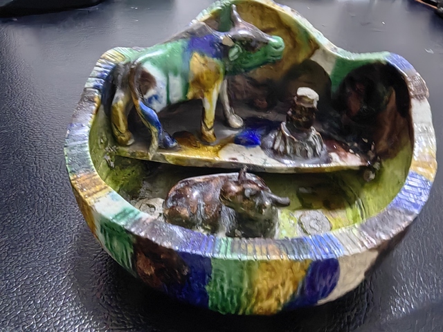 古玩雜項低溫窯陶泥三彩釉工藝造型瓷器真品鑒賞圖