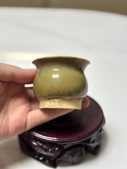 古玩陶瓷茶葉末釉爐真品鑒賞圖