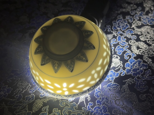 古玩陶瓷玲瓏瓷青花五福捧壽紋碗拍賣(mài)，當(dāng)前價(jià)格588元