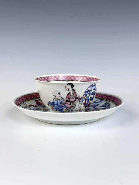 古玩陶瓷清雍正 廣彩琺瑯彩人物紋杯碟一組真品鑒賞圖