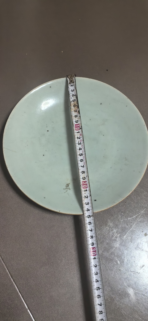 古玩陶瓷豆青釉盤真品鑒賞圖