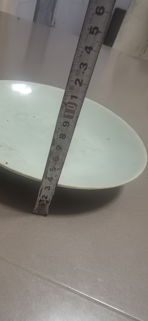 古玩陶瓷豆青釉盤真品鑒賞圖